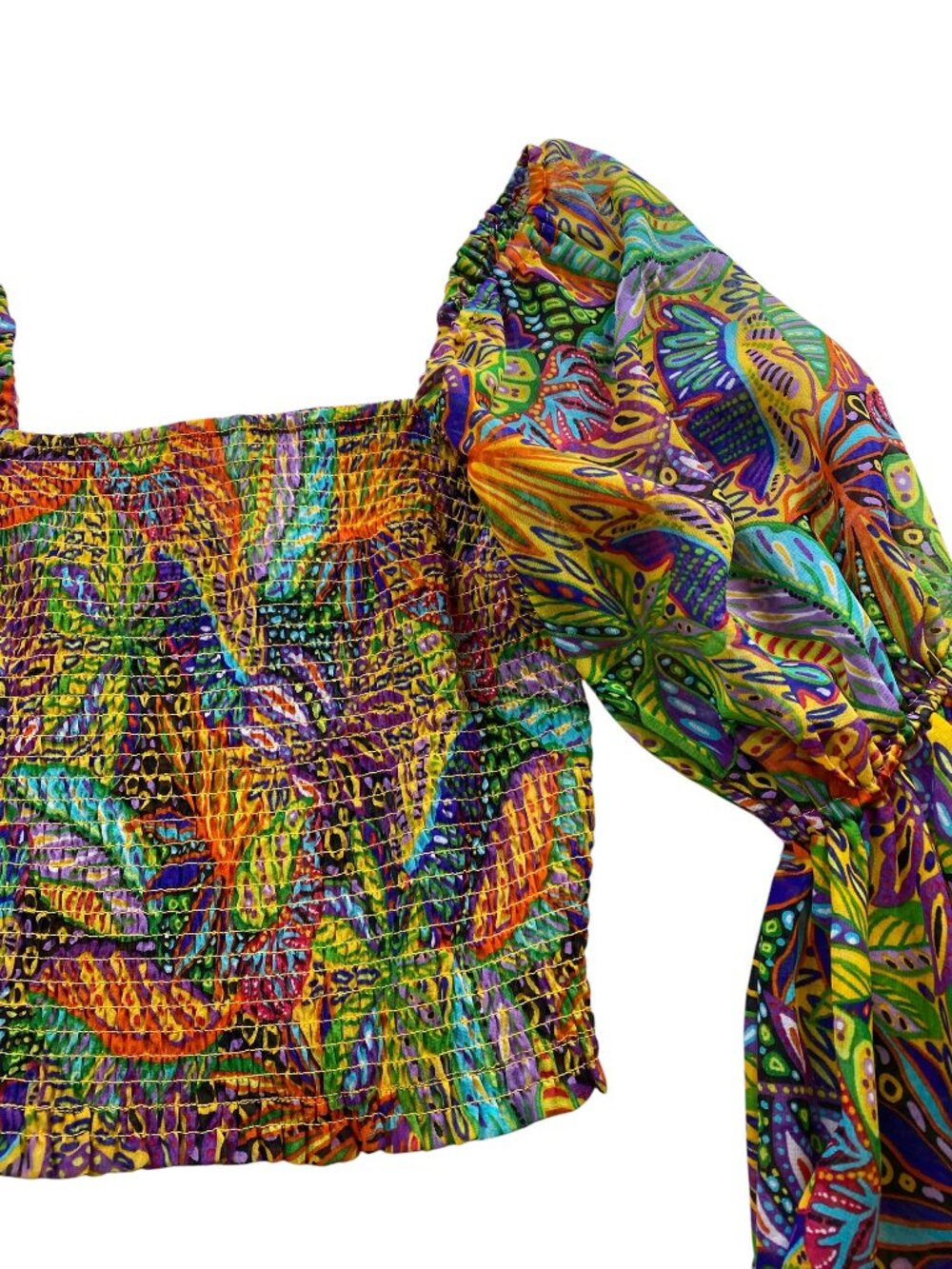 Live 4 Truth Multicolor Long Bell Sleeve Top Ren Festival Artsy Boho L 350i - Picture 5 of 10
